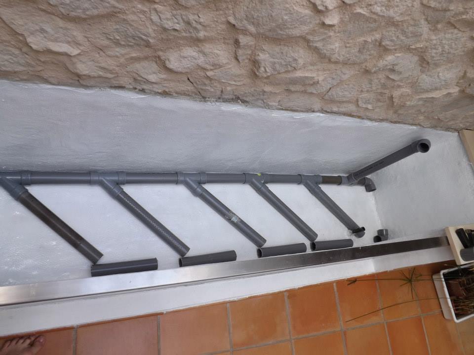 Bodendrainage aus PVC-Rohr